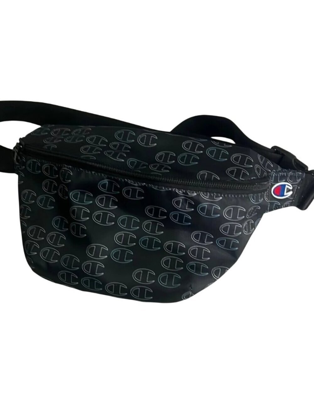 Champion Avery Black Logo Fanny Pack